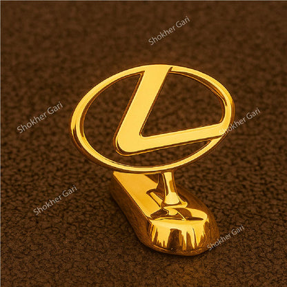 Car Golden Metal Front Hood Bonnet Logo - Lexus image