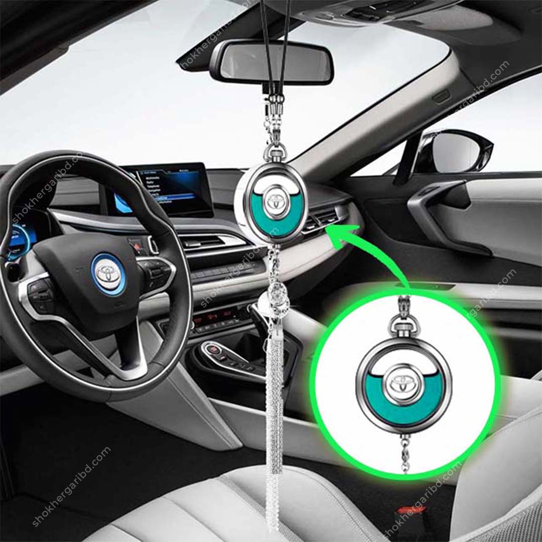 Car Premium Hanging Air Freshener With Toyota Logo - Green image
