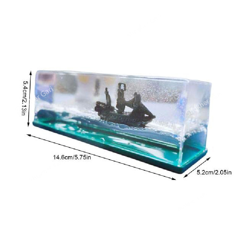 Green Wave Pirate Ship Car Dashboard showpiece image 3