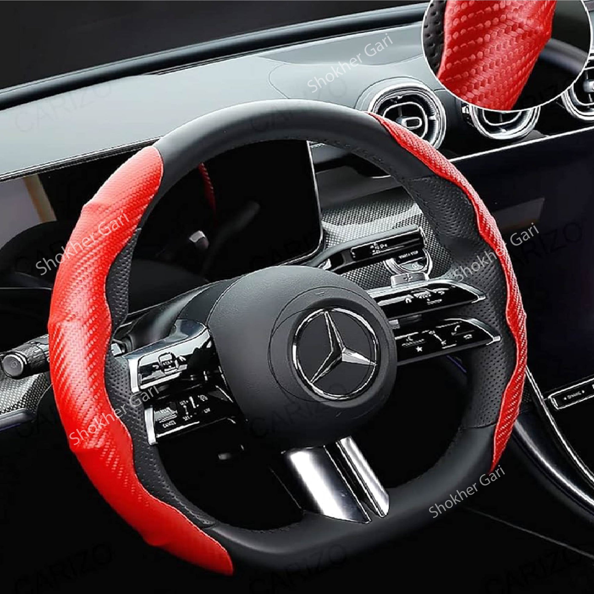 Carbon Fiber Car Half Steering Wheel Cover image 2