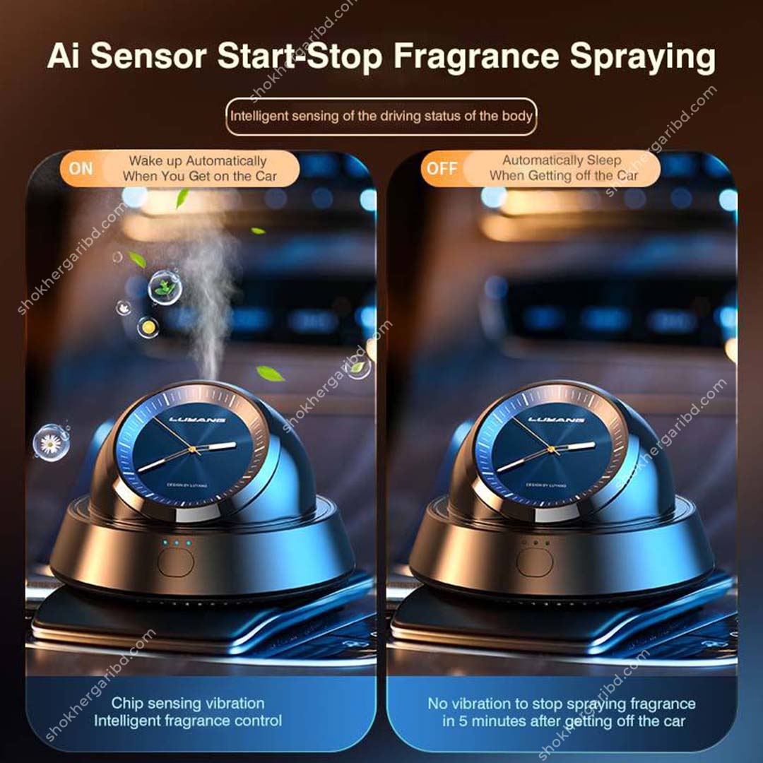 Intelligent car perfume automatic start stop lasting fragrance clock image 2