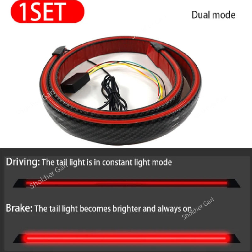 Universal Carbon Fiber Car Led Stream Light Spoiler image 1