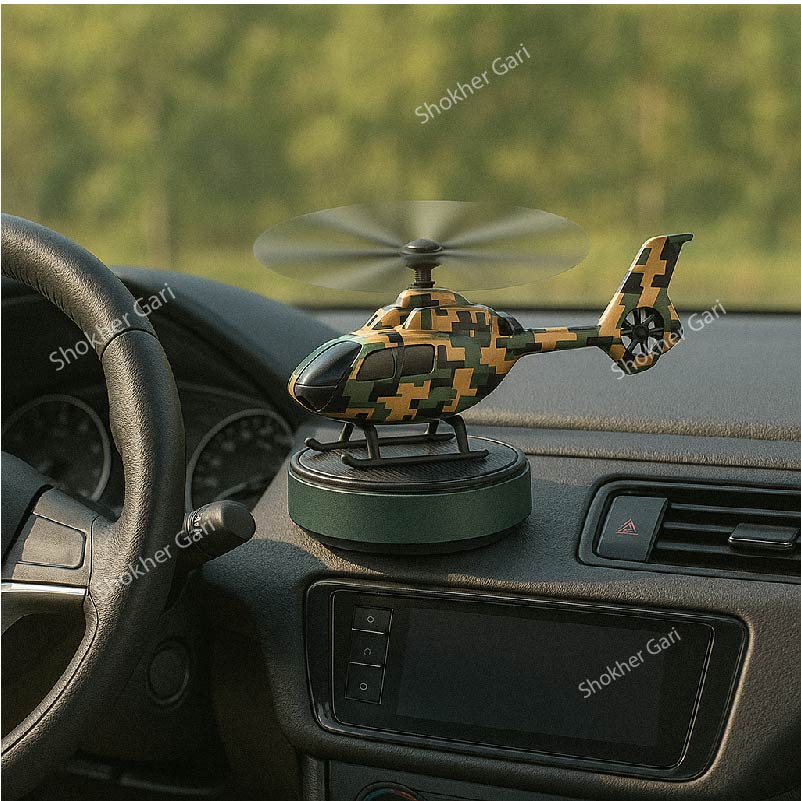 Army Style Solar Powered Air Freshener For Car Dashboard Decoration and Fragrance (2 in 1) image 0