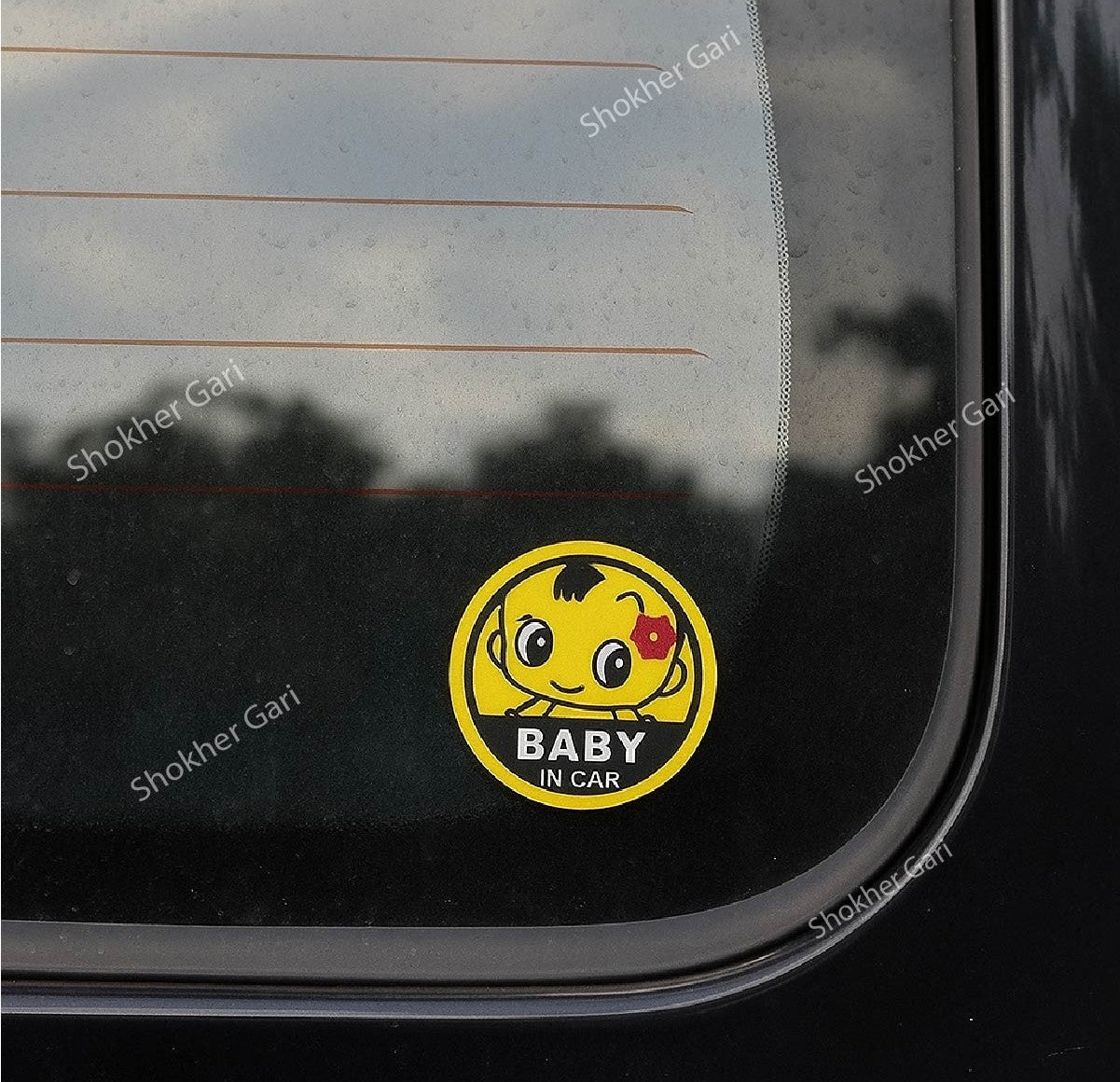 Car Reflective Car Sticker Baby in car Cartoon - 6 image