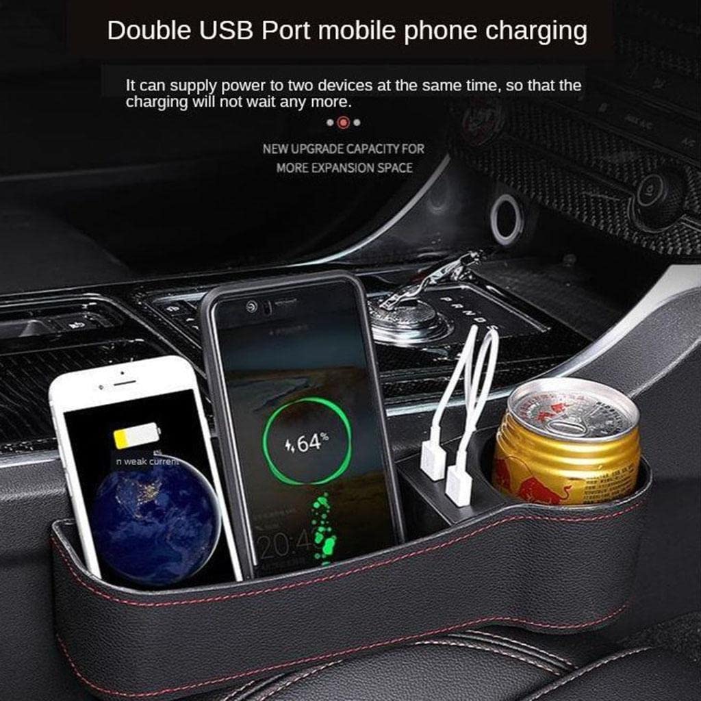 Car USB Cup Holder and Seat Gap Organizer image 0