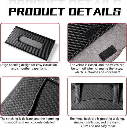 Carbon Fiber Car Sun Visor Tissue Box image 4