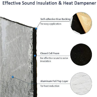 Car Heat and Sound Proofing Insulation  Foam -  Waterproof &amp; Fire Resistant (140*100 cm)) image 1