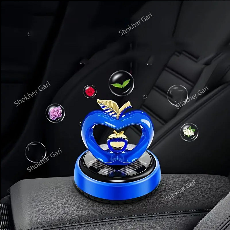 Car Air Freshener Solar Rotating Apple - 3 Colours ( Red, Blue, Golden) image 0