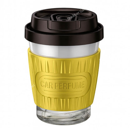 Coffee Cup Style Car Air Freshener - Golden image