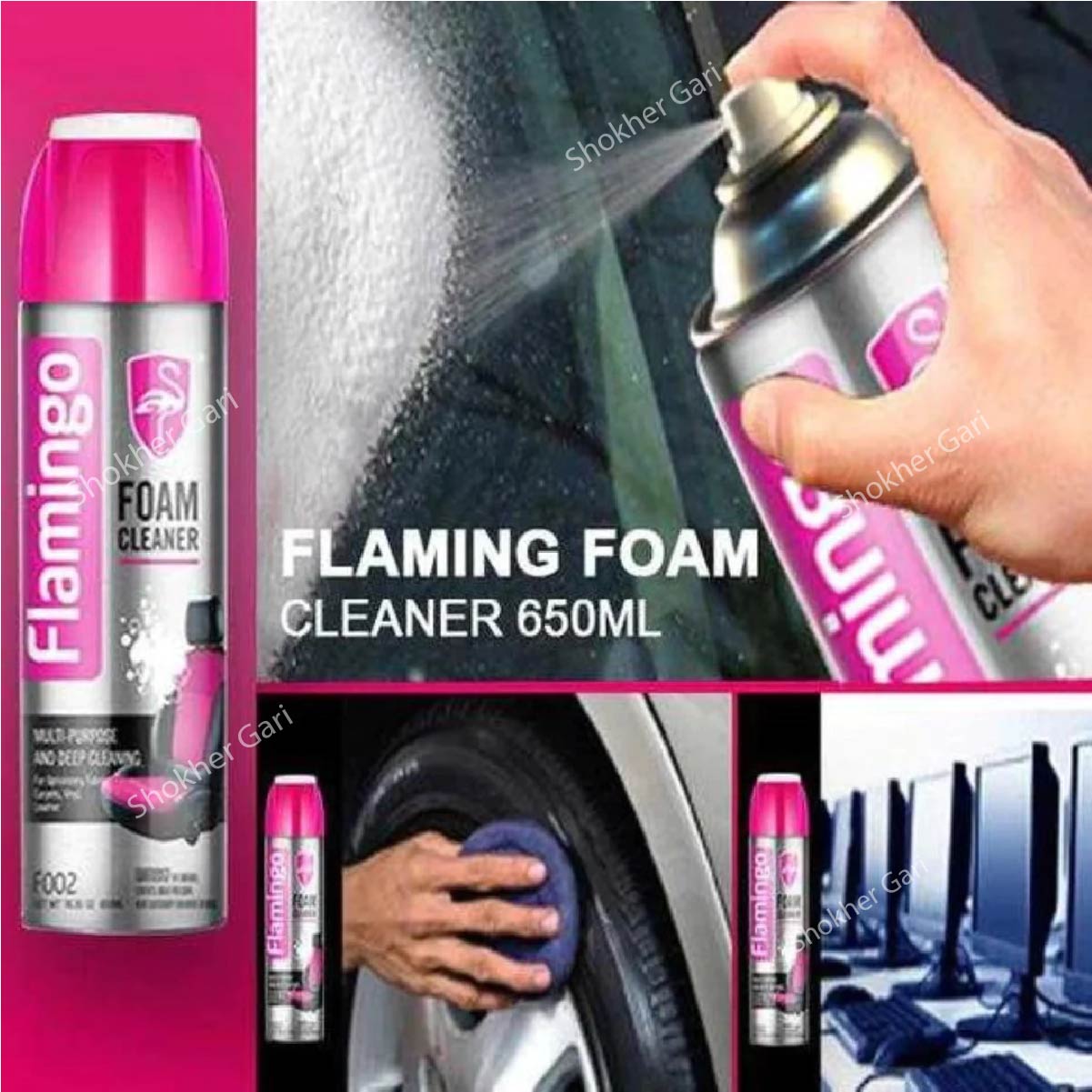 Flamingo Foam Multi Purpose Cleaner (650ml) image 3