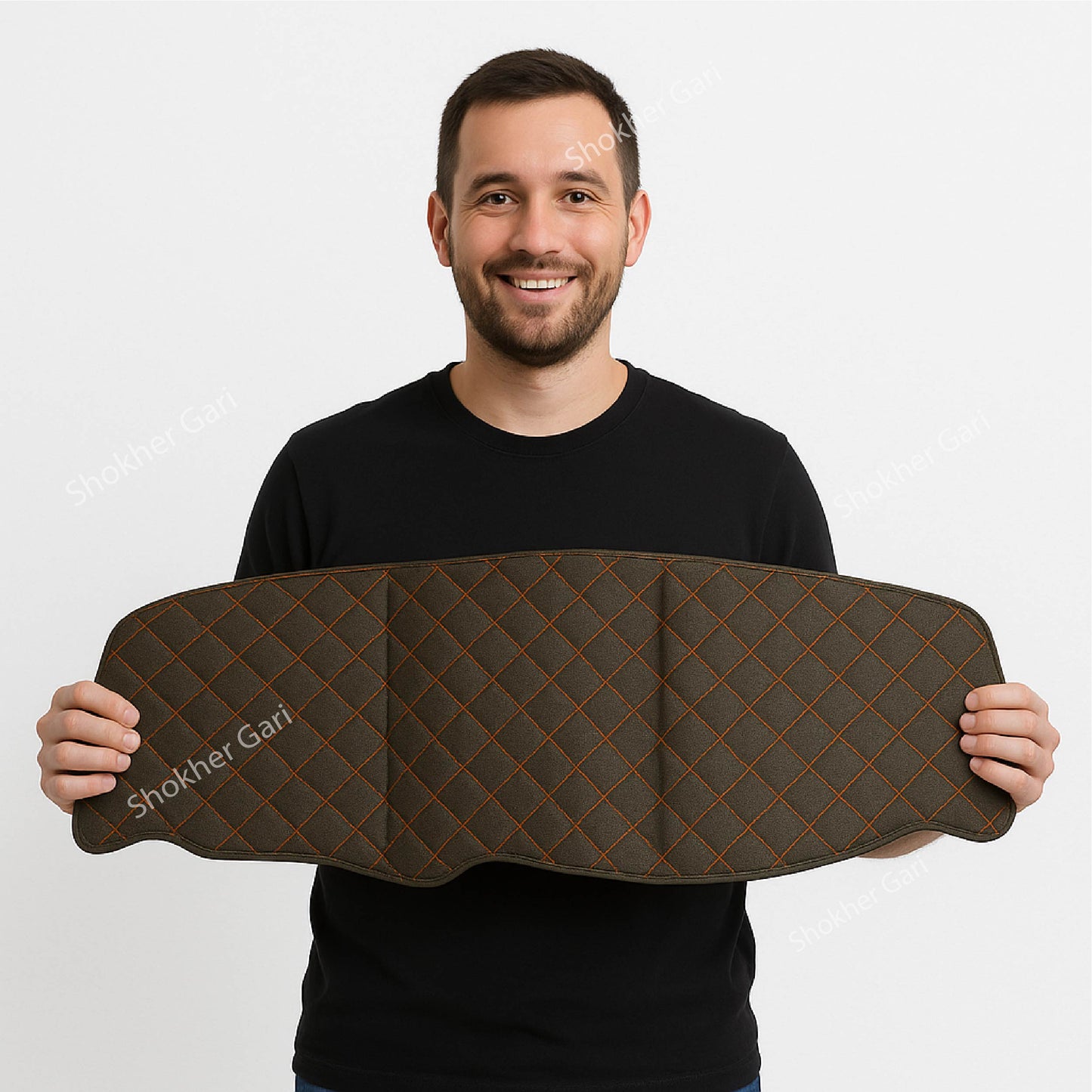 M/Y Anti Slip 5D Car Dashboard Cover Red Check image 3