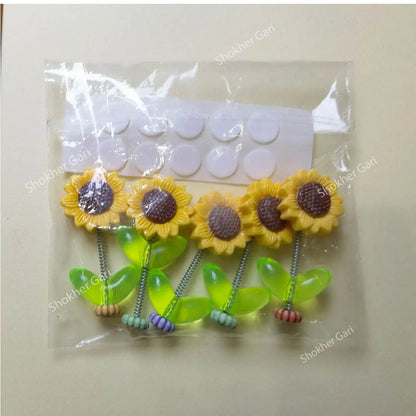 5 Pcs set Cute Shaking Sunflower Car Decor Funny Dashboard image 1