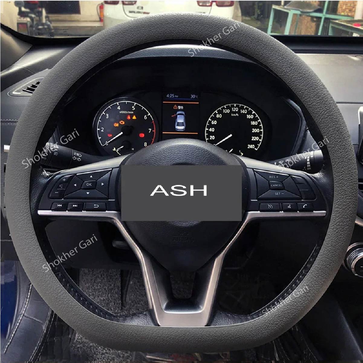 Extra Slim Universal Car Silicone Steering Wheel Cover - Ash image