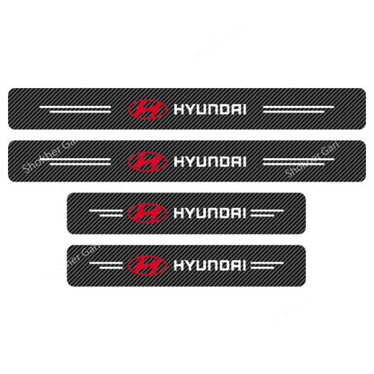 Carbon Fiber Car Door Sill Sticker Protector 4pcs Set (Copy) - Hyundai image
