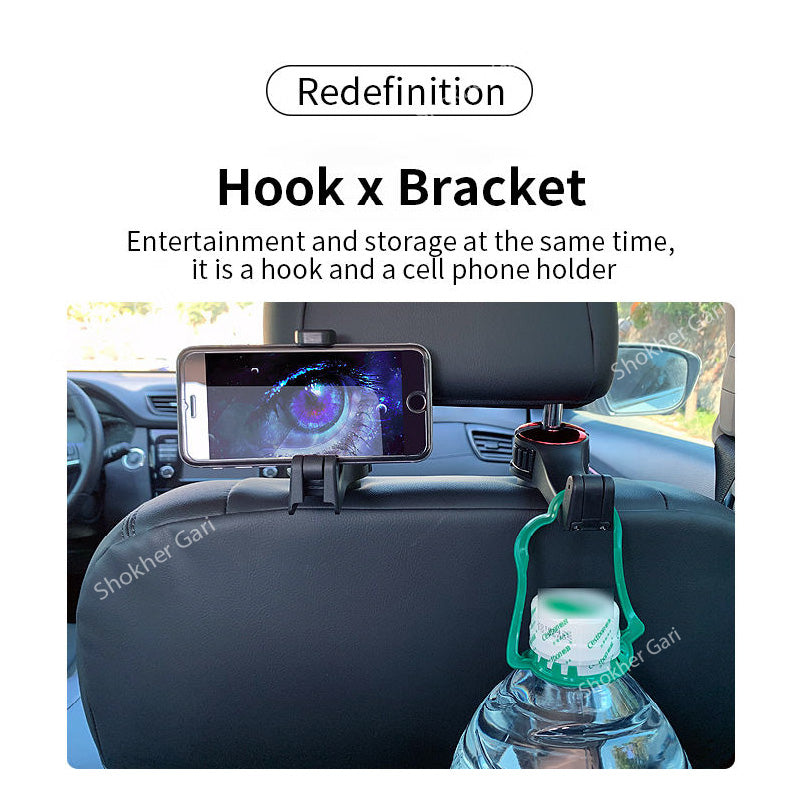 Car Headrest hook Mobile holder- 1Pcs image 4