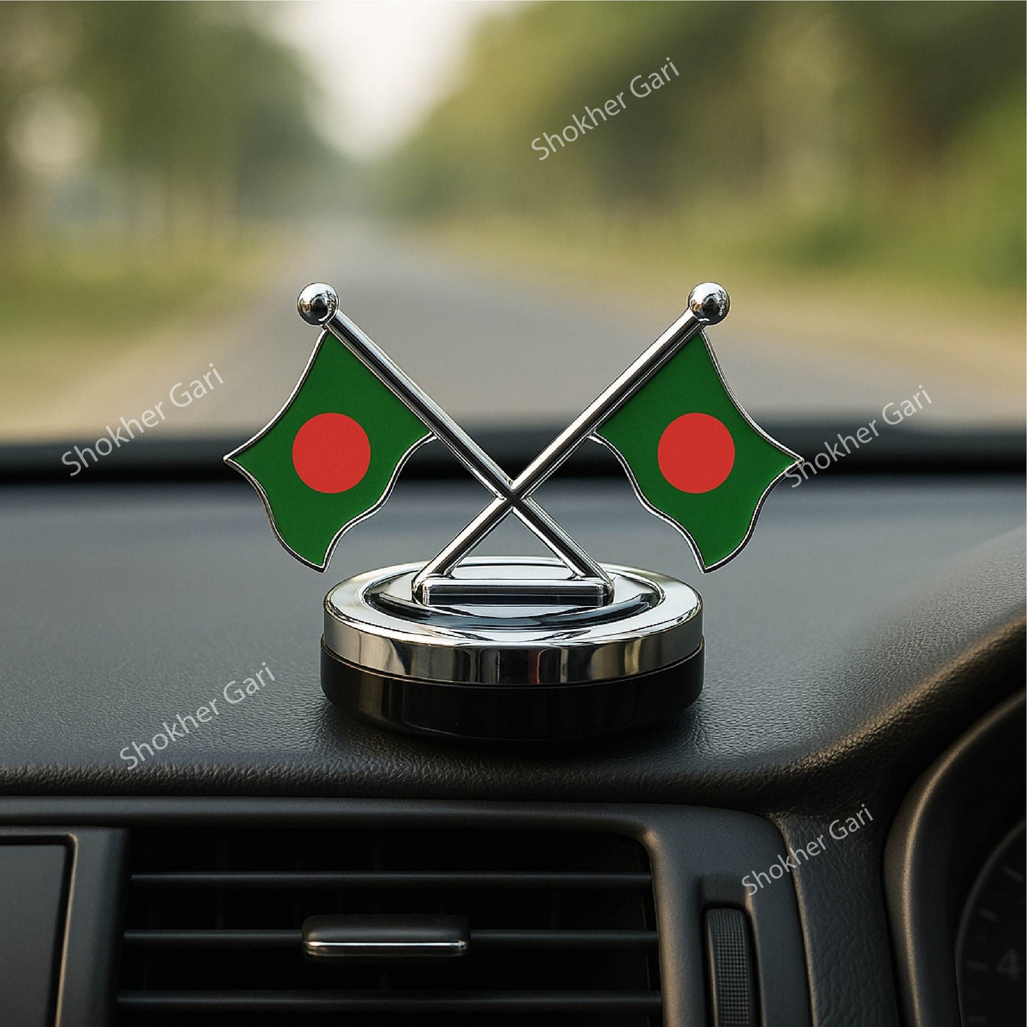 Bangladesh Car Flag Auto Rotating Solar air Freshener image 4
