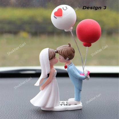 Car Dashboard Showpiece Cute Cartoon Couple Action Doll Balloon image 2