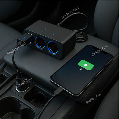 Twin Socket with 2 USB Ports Charger image 0