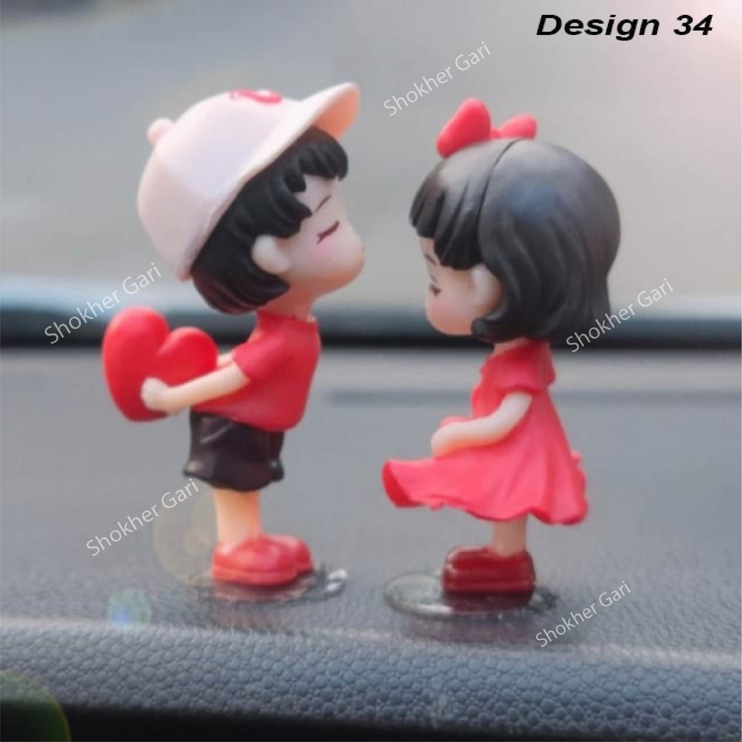 Car Dashboard Showpiece Cute Cartoon Couple Action Doll Balloon - 34 image