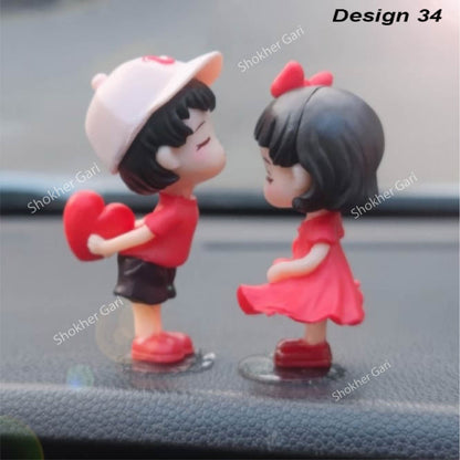 Car Dashboard Showpiece Cute Cartoon Couple Action Doll Balloon - 34 image