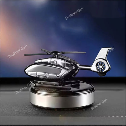Car Air Freshener Solar Rotating Helicopter -3 Solid Colours image 1