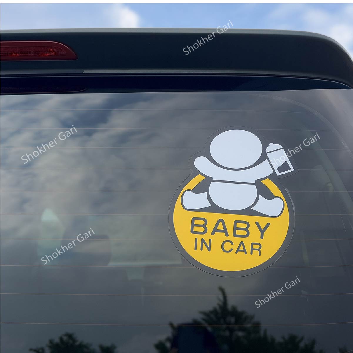 Car Reflective Car Sticker Baby in car Cartoon - 7 image