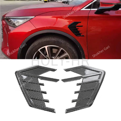 2pcs Universal Car Air Flow Side Fender Hood - Carbon image