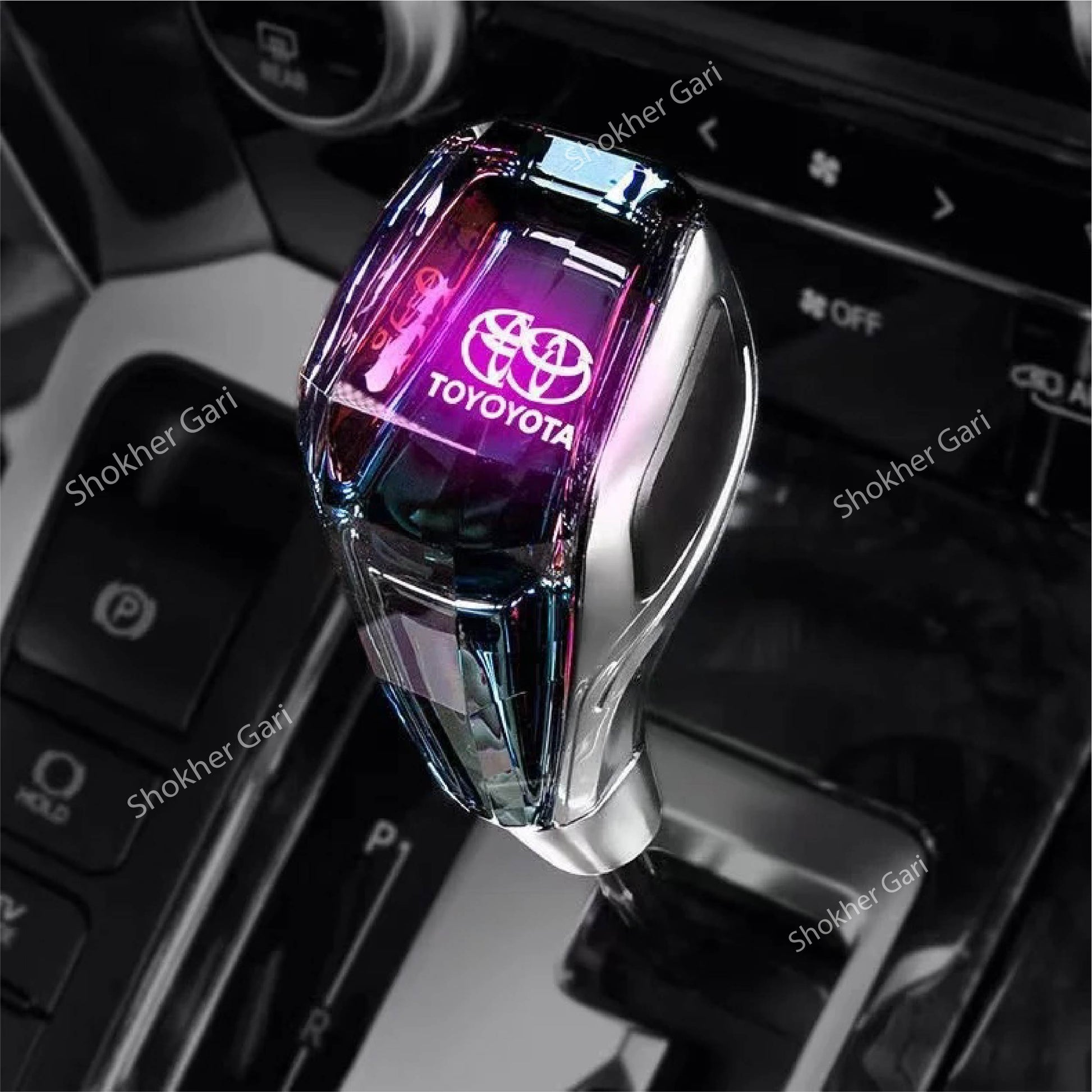 M/Y 7 Colour Crystal Gear Knob for Many Brands - Toyota image