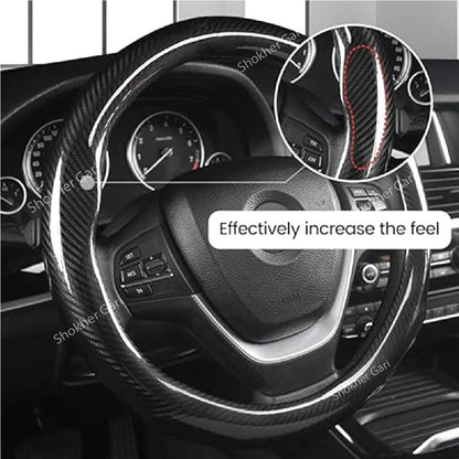 Full Glossy Carbon Car Steering Wheel Cover