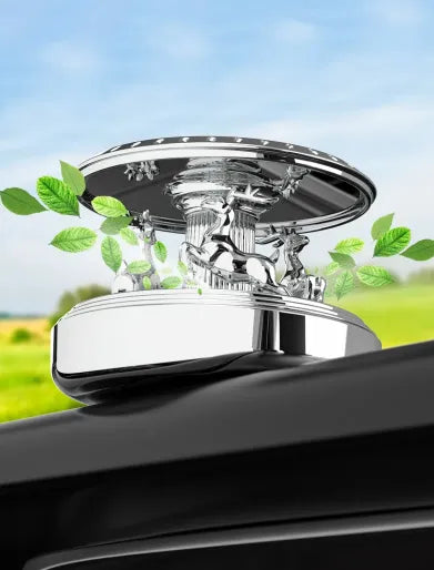 Solar Rotating Gold Plated Deer Car Perfume image 6