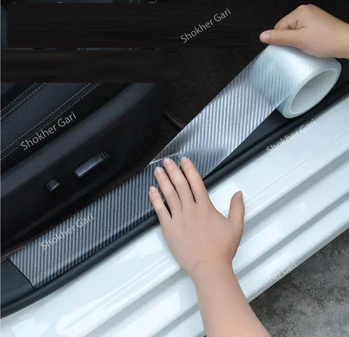 5 Meter White Carbon Fiber Tape image 0