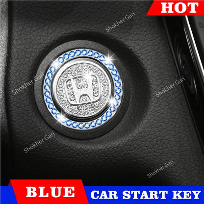 Car One-Click Engine Start Stop Switch Button Cover Sticker image 2
