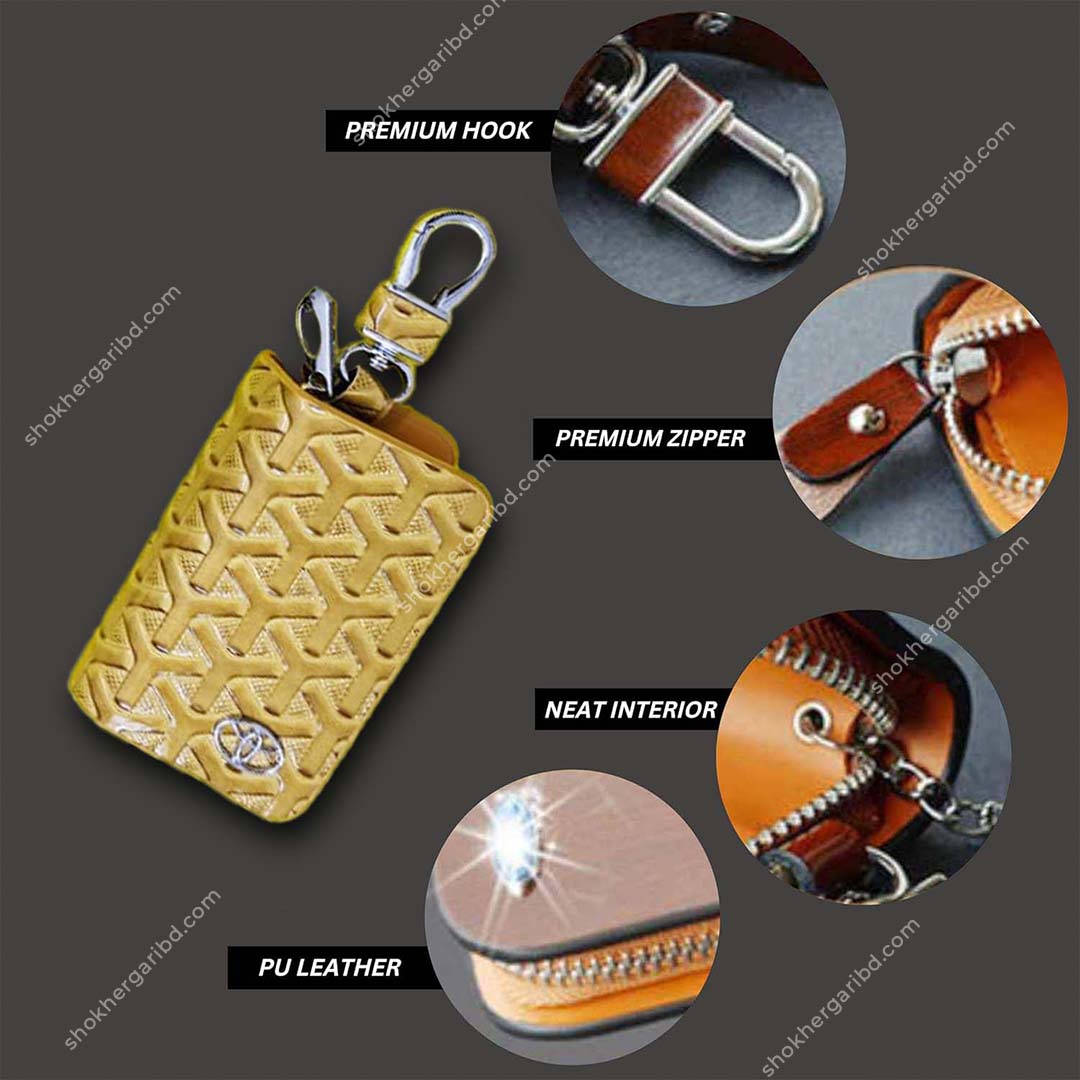 Stylish Toyota PU leather Remote Cover. image 5