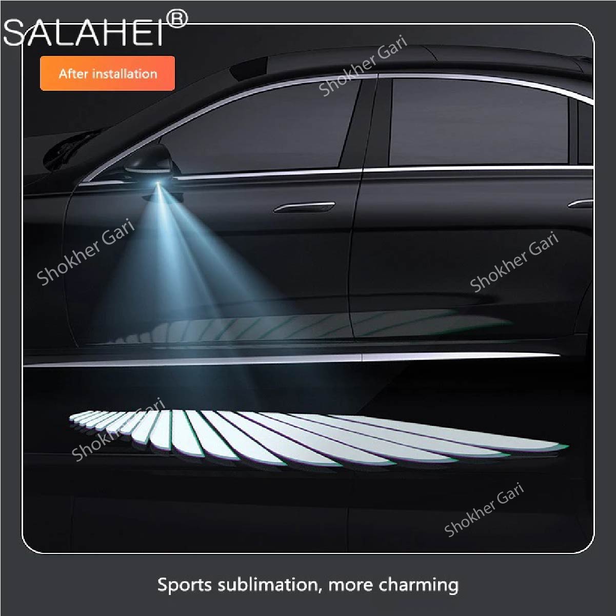 2pcs Car Angel Wings Welcome Light image 0