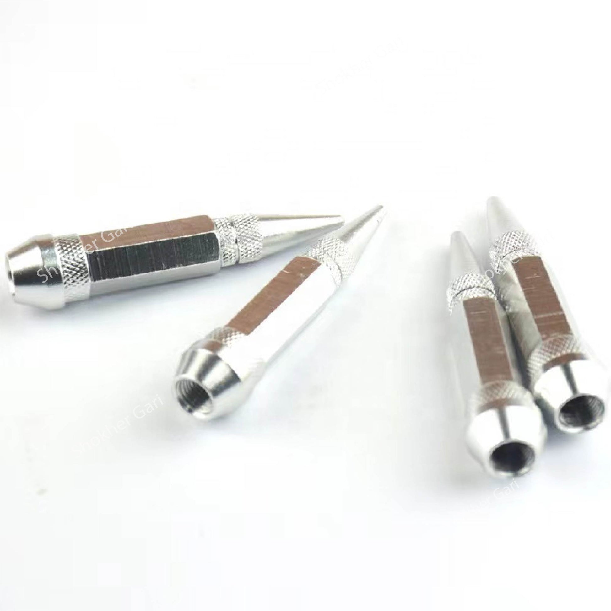 Car Nozzle Tire Valve Cap  Aluminum Alloy 4pcs set - Silver image