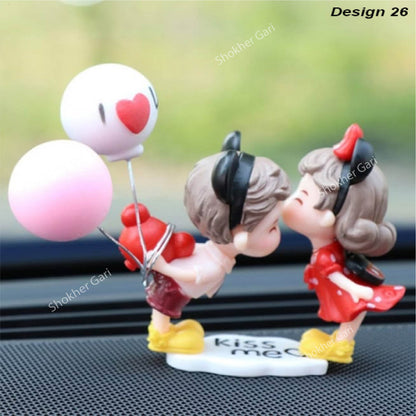 Car Dashboard Showpiece Cute Cartoon Couple Action Doll Balloon image 23