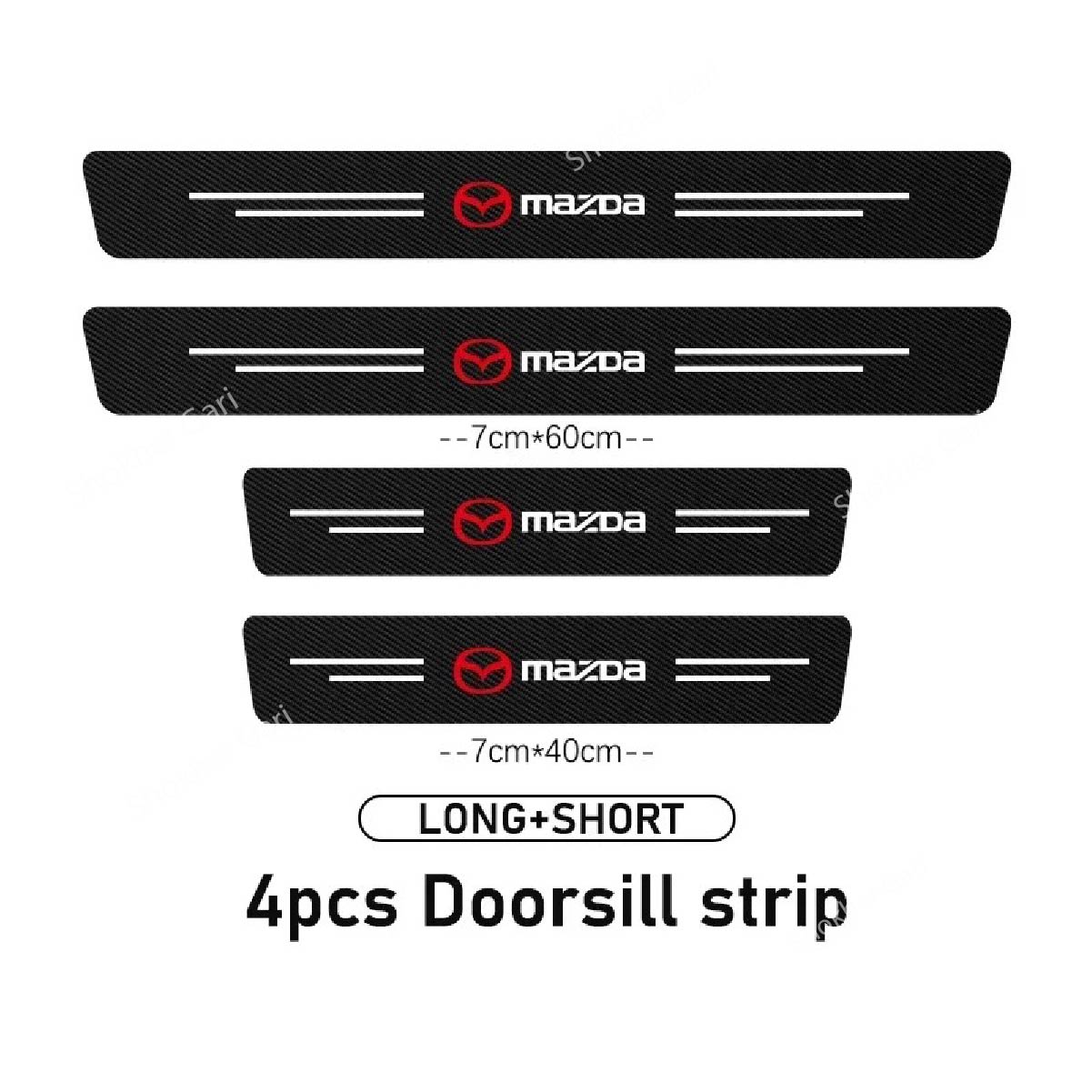 Carbon Fiber Car Door Sill Sticker Protector 4pcs Set (Copy) - Mazda image