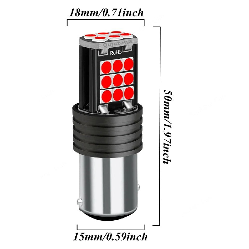 2Pcs Red Brake Hyper LED Bulb image 2