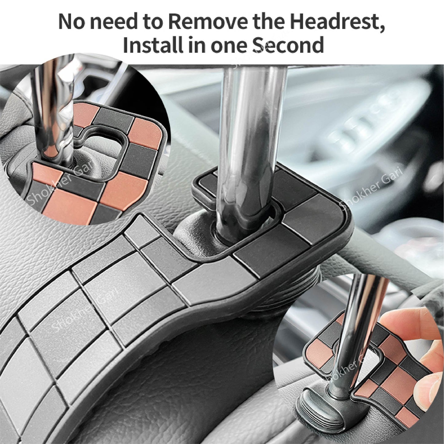 1 Pcs 2 in 1 PVC Car Seat Hanger Holder for Bags Double image 2