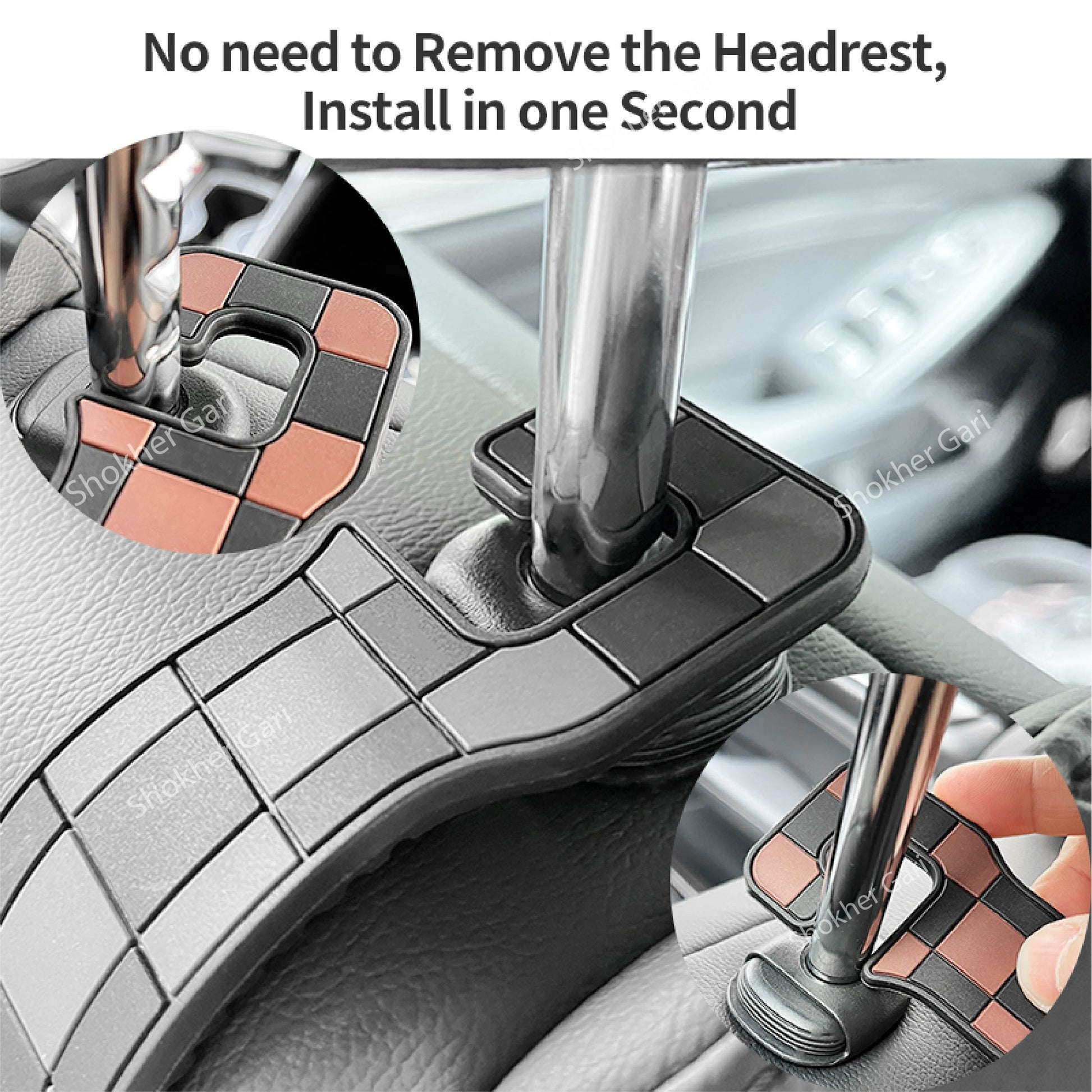 1 Pcs 2 in 1 PVC Car Seat Hanger Holder for Bags Double image 2