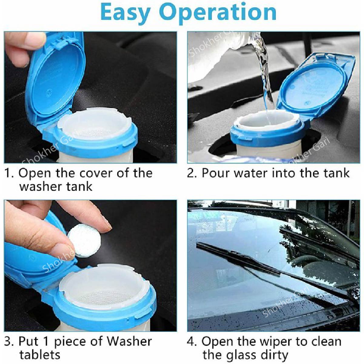 Car Windshied Washer Washing Tablet 6 pcs set image 3