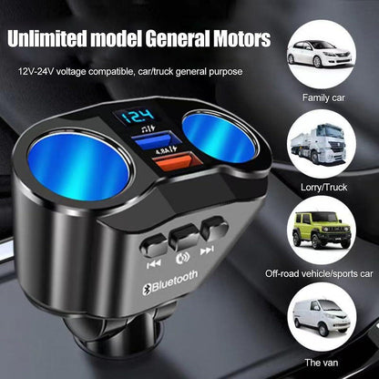 Car Fast Charger And Bluetooth Transmitter - 4 In 1 Bluetooth Car Adapter image 0