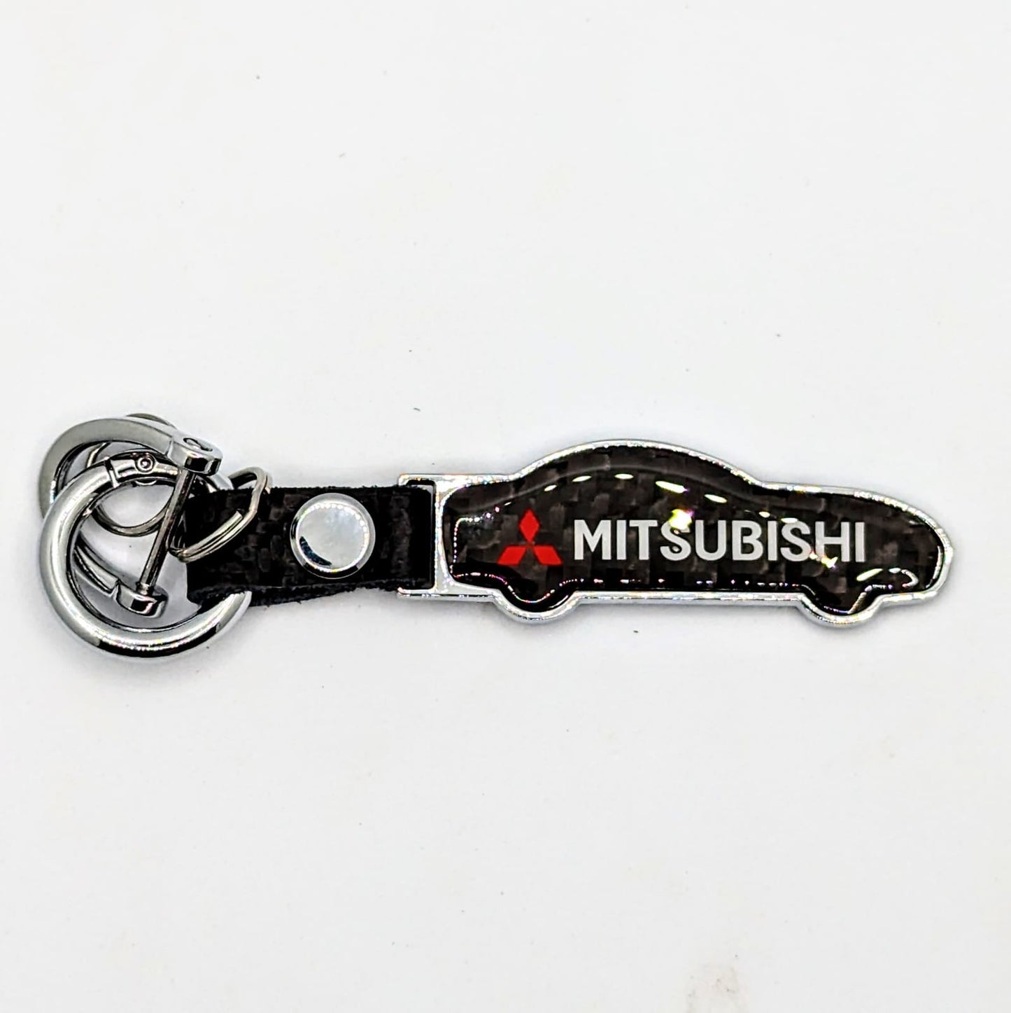 Carbon Car Shape Metal Keyring