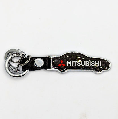 Carbon Car Shape Metal Keyring
