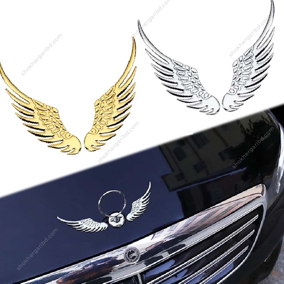 Car 3D Metal Angel Wing Stickers 2pcs image 4