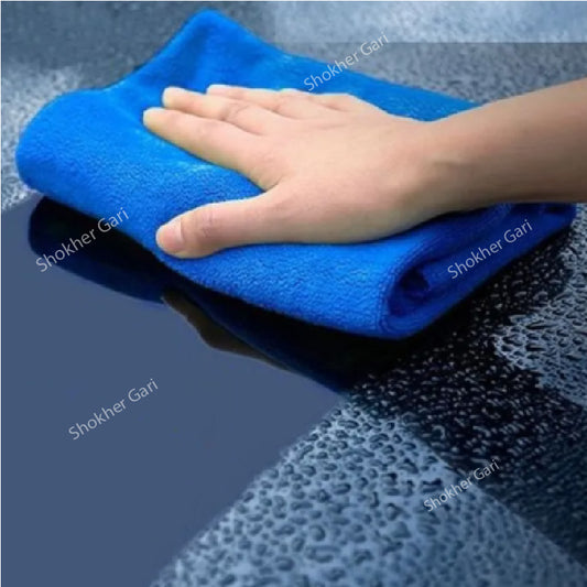 Car Cleaning Dry Microfiber Towel (Blue) 15*25cm image 0