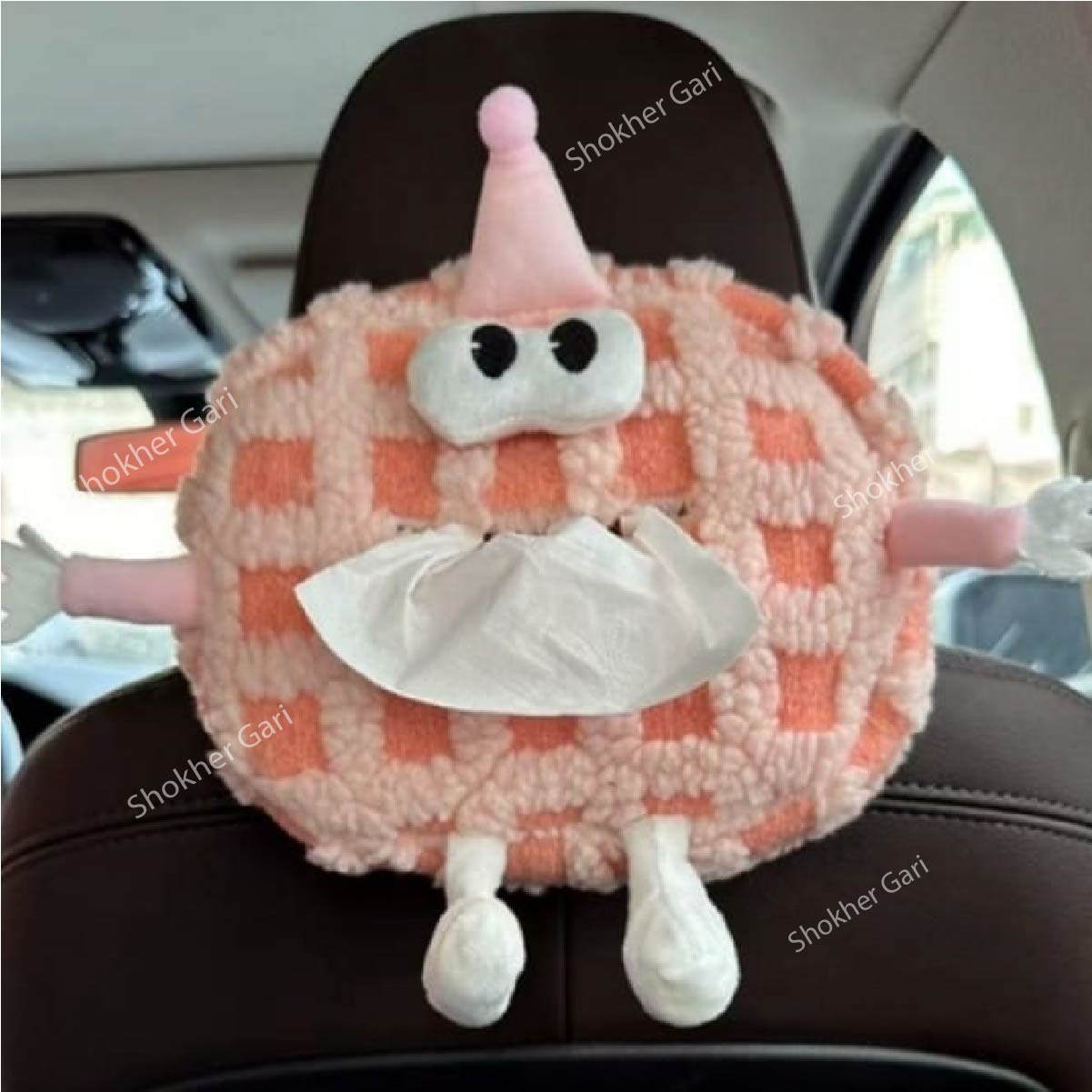 Doll &amp; Cartoon Style Car Hanging Tissue Holder 1Pcs image 0