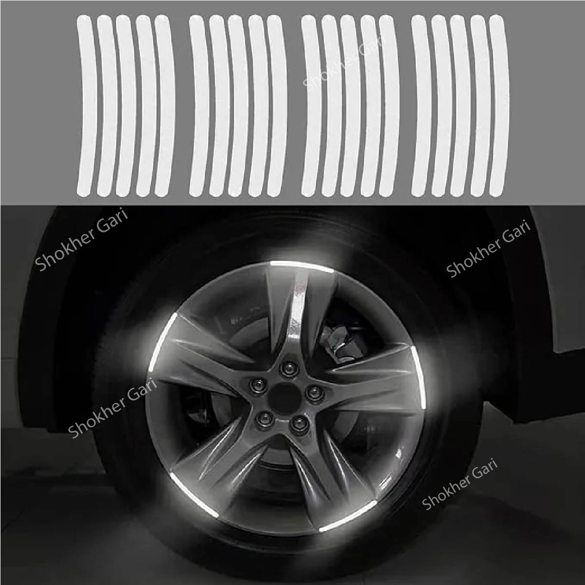 Colorful Car Wheel Reflective Sticker 20Pieces set image 1