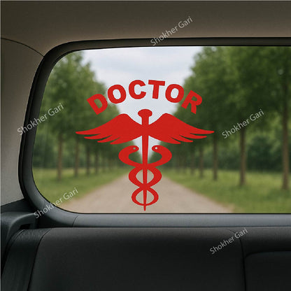 Car 2 Pcs Doctor Logo Stickers for Car (Red) image 1