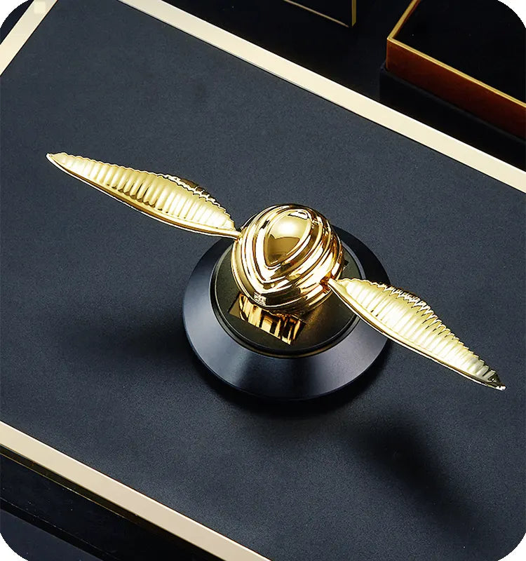 Solar & Air Powered  Golden Ball Wings Auto Air Freshner image 2